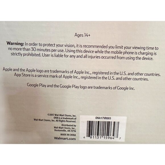 ONN Brand Blue Virtual Reality Smartphone Headset (NEW-BOXED) - Picture 7 of 10